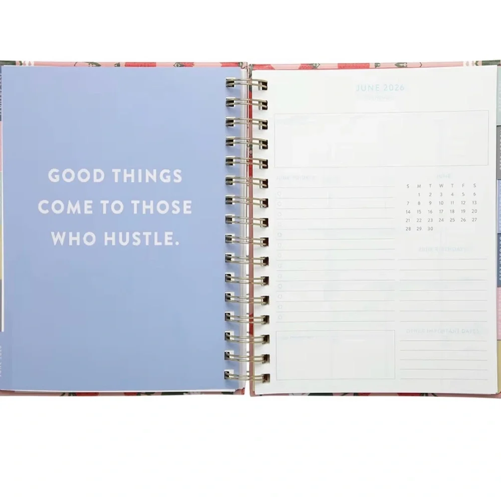 2026 Planners, Eccolo Spiral Agenda Planner, Weekly & Monthly Pages, 12 Months